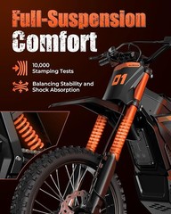 Adult Electric Dirt Bike 6000W Peak 60V/30Ah Off-Road E Motorcycle 50mph 60mi🏍️