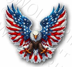 American Flag Bald Eagle Sticker 4.4″-11.3″ Wide Patriotic Vinyl