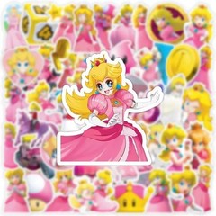 50 Pcs Princess Peach Stickers, Waterproof Stickers For Water Bottles Laptop For