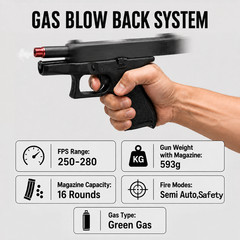 WE 26 Type3 Style Airsoft 6mm GBB Full Metal Pistol Semi Auto