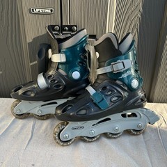 Variflex Astro Inline Skates Youth Size 3 Vtg 90s Black Green Good Cond 64mm