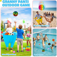 Granny Pants Yard Game, Tossing Game Set with 20 Bouncy Balls & 10 Water Balls f