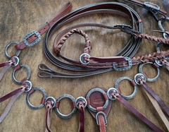 Heritage Metal Ring Headstall, Reins and Breastcollar – Large Silver Rings