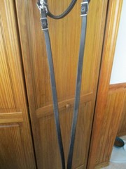 Quality Black Leather Bitless Bridle Sidepull , Loop Reins ,full horse size