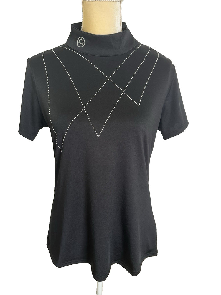 MONTAR Equestrian Black Bling Top Size XL Show Shirt