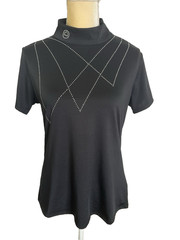 MONTAR Equestrian Black Bling Top Size XL Show Shirt