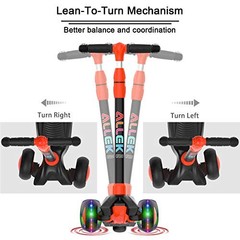 Kick Scooter B03 – Lean ‘N Glide 3-Wheel Push Scooter – Extra Black-Red