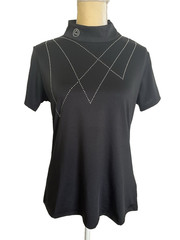 MONTAR Equestrian Black Bling Top Size XL Show Shirt