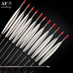 AF 93.5cm Super Long Carbon Arrows 400 Spine 12x White Feather 7.5mm 27g Hunting