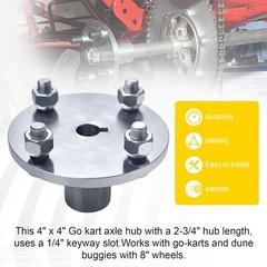 4″ x 4″ Go-Kart Live Axle Hub Kit with 8 Lug Nuts – Durable & Easy to Install