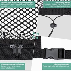 Car Ceiling Cargo Net Pocket,31″x21″ Adjustable Double-Layer Mesh SUV Roof