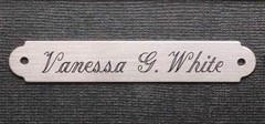 SADDLE PLATE 2 1/2″ x 3/8″ Custom Engraved Solid Nickel Silver Bridle or Brow