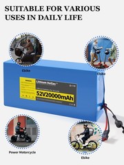 52V 48V 36V 8Ah 12Ah 20Ah li-ion battery for ≤1200W ebike scooter with 30/40BMS