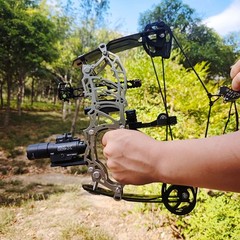 13″ Archery Mini Short Axis Compound Bow Kit 15-32lbs Arrow Laser Sight Hunting