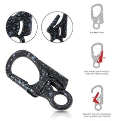 Carabiner Clip, Double Anti-Misopening Locking Design, 3″ Zinc Alloy Heavy Ke…