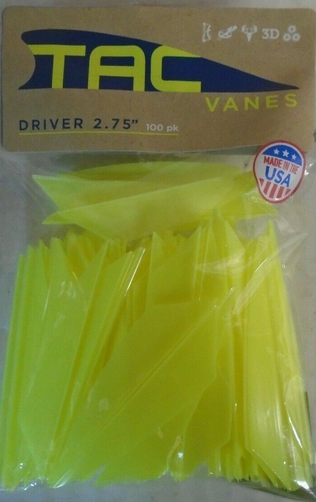 @NEW@ 100- TAC Vanes Driver 275! Yellow 2.75″ MADE IN THE USA