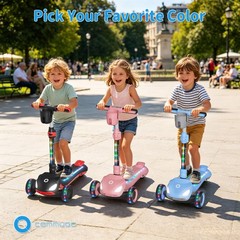 Commugo Electric Scooter Kids Light-Up Wheels Lean-to-Steer 5 mph 3-12 Years