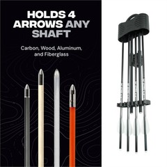 Crossbow Quiver – Fits 4 Arrows (5.5 mm-8.8mm) – Quick-Detach 20 mm Picatinny…