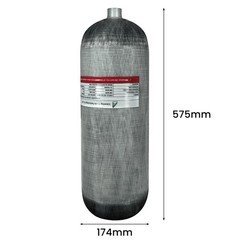 TUXING 4500Psi/300Bar Pcp Air Tank 9L Carbon Fiber HPA Tank with Luminous valve