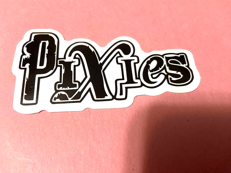 Pixies-Sticker-Logo-Die-Cut-3.25″ x 1.75″-Fan-Guitar/Phone/Skate Sticker-New
