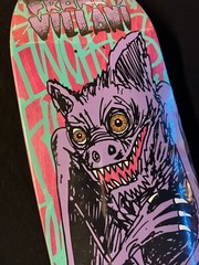 RARE Franky Villani Bat Primitive Skateboard Deck 9.125 Egg GLOW IN THE DARK
