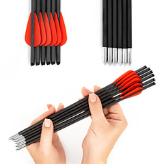BALLISTA 12.8″ Carbon Bolts for Ballista Bat Pistol Crossbow (Pack of 6)