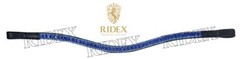 Ridex Designer 3 Row Blue Crystal Horse Leather Browband For Bridle .