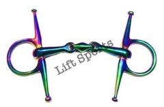 Rainbow Multi Color Full Cheek Horse Bit Snaffle Double Jointed Lozenge Fat New