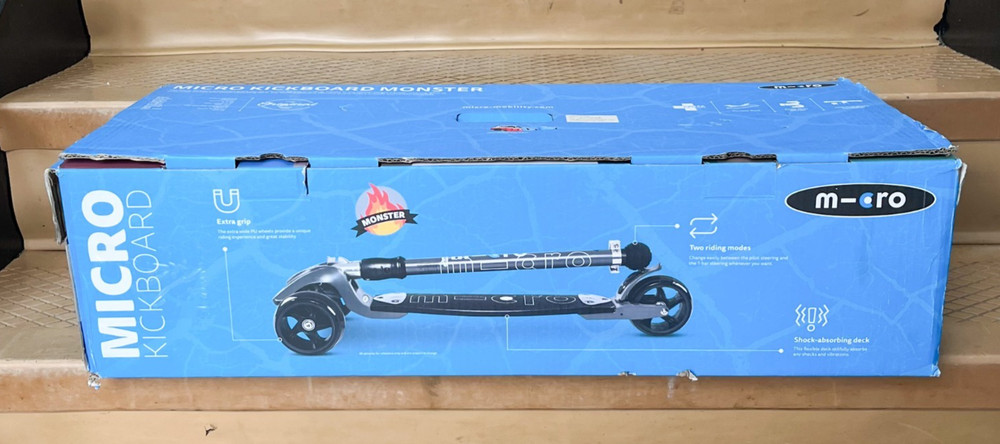 Micro Kickboard Monster 3-Wheel Adult/Teen Scooter Grey Brand New Free Shipping