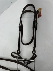 New Tough 1 Brown Nylon Browband Headstall With Bit Split Reins #42-7499 W-33