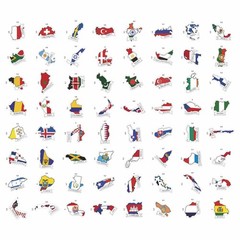 Small Country Flag Stickers Luggage Water Bottle World Flags Party Supplies