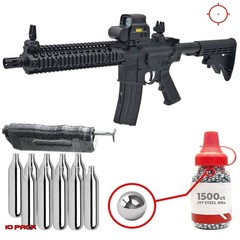 Crosman R1 Full Auto .177 Cal Air Rifle CO2 BB Gun + Red Dot Sight, BBs & 10 CO2