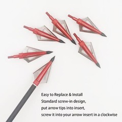 12pcs 100 grain 3 Blade Crossed Broadhead Arrow Head Bow Archery Fishing Hunting