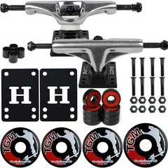 Core Skateboard Package 5.0″ Silver Trucks with 52mm Black Wheels + Components