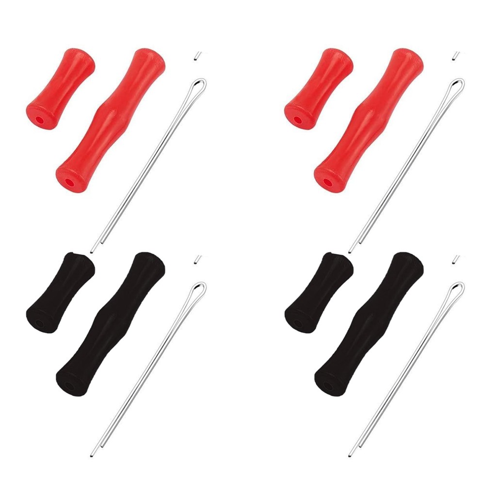 KURUGEILI 4 Sets Bow String Finger Savers Archery Guards black+red