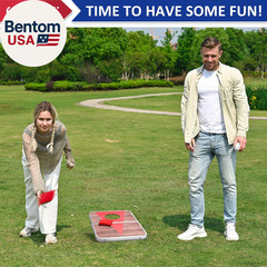 Portable Cornhole Board Set,24X16 / 30×20In Corn Hole Games for Adults with 8 Be