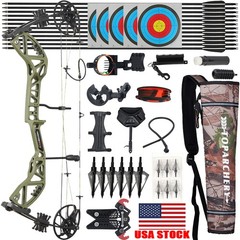 Compound Bow Kit 30-70lbs Adjustable 310FPS Archery Bow Hunting Target Arrows RH