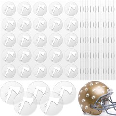 200 Pcs 8 Sheets Football Helmet Stickers Hatchet Decals 1-1/8 White on Clear
