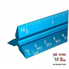 Architectural Scale Ruler: 12″ Imperial Aluminum Alloy Metal Architecture Blue