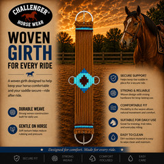 Horse Western Saddle Tack 17 Strand Brown Cotton Acrylic Aztec Cinch Girth 9799