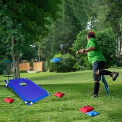 Cornhole Game Set 2 Boards 12 Bean Bags Outdoor Backyard Tailgate Beach Gift