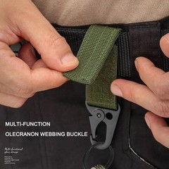 2PCS Tactical Nylon Webbing Buckle Carabiner Molle Belt Clip Key Ring Holder