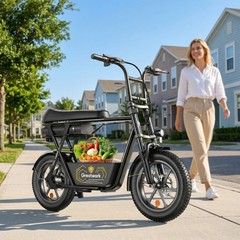 Electric Scooter With Seat 1500W Peak 16″ Fat Tire 25MPH E-Scooter w/ Basket US