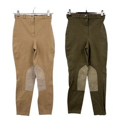 On Course Size 26 Riding Breeches Lot of 2 Pair Equestrian Stretch Tan Olive