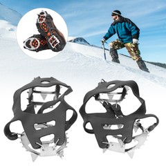 1 Pair 18 Teeth Crampons Fishing Snow Shoe Spiked Grips Cleats AntiSlip FF