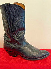 Nocona Vintage Black Leather Cowboy Boots Mens Style 4701 Sz 12
