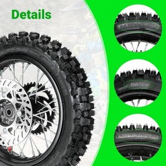 12» Rear Wheel 80/100-12 3.00-12 Tire Inner Tube Assembly For 110cc 125cc SSR