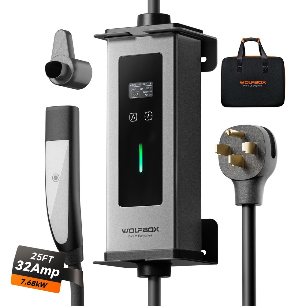 WOLFBOX Level 2 Tesla Charger 32A,Portable ev Charger Station with ETL Certif…