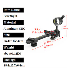 1Pin Compound Bow Sight 4X 6X 8X Lens 0.019″ Micro Fiber Adjustable Archery Hunt