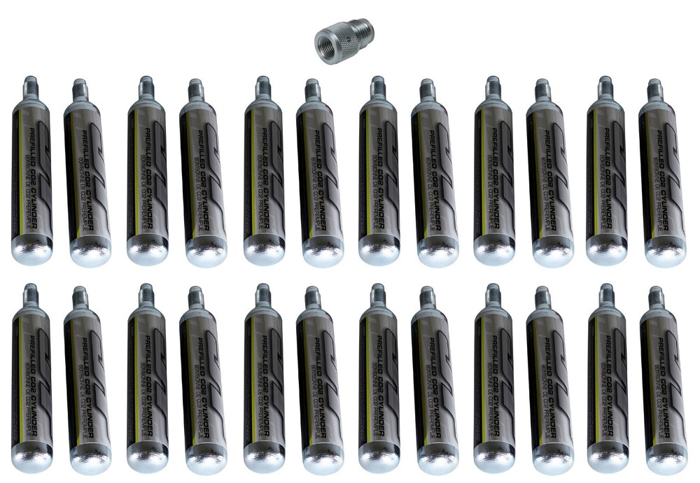 Empire JT Paintball 90 Gram Prefilled CO2 Cartridge 24 Pack 90gram w/Adapter NEW